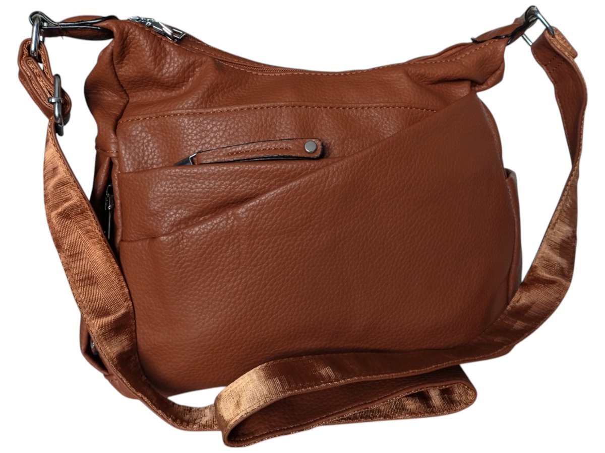 Torebka Damska, Miejska Stylowa Mała Listonoszka na Ramię, Kolor Brązowy