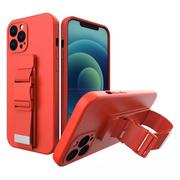 Etui i futerały do telefonów - Rope Case silikonowe etui ze smyczą torebka smycz pasek do Samsung Galaxy A73 czerwony - miniaturka - grafika 1