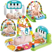 Maty edukacyjne - INTERAKTYWNA MATA EDUKACYJNA DLA NIEMOWLĄT SENSORYCZNA ZAWIESZKI GRYZAKI PIANINKO Plac Zabaw - miniaturka - grafika 1