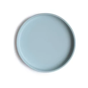 Mushie Silikonowy Talerzyk z Przyssawką Classic Powder Blue - Miseczki i talerzyki dla dzieci - miniaturka - grafika 1