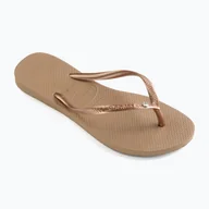 Klapki i japonki damskie - Japonki damskie Havaianas Slim Crystal Sw II rode gold - miniaturka - grafika 1