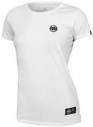 Koszulki sportowe damskie - T-Shirt Koszulka Damska Pit Bull Lycra Small Logo White - miniaturka - grafika 1