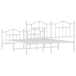 Metalowa rama łóżka z wezgłowiem i zanóżkiem, biała, 183x213 cm Lumarko! - Inne meble do sypialni - miniaturka - grafika 8