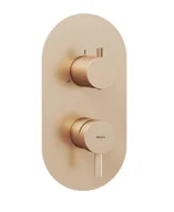 Baterie wannowe i prysznicowe - Ravak Espirit - Bateria podtynkowa, na 3 urządzenia, szczotkowane różowe złoto X070357 - miniaturka - grafika 1