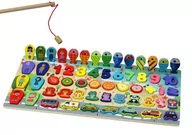 Sortery dla dzieci - Panel Edukacyjny Sorter Drewniany Tablica Układanka Kolorowa Nauka 59 ele. - miniaturka - grafika 1