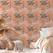 Tapety - Tapeta kwiatowy wzór brzoskwiniowego różu - 53 cm x 10.05 m - LIVINGWALLS - miniaturka - grafika 1