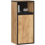 Szafki łazienkowe - Szafka łazienkowa wisząca AKORD VAMI Dąb Craft, Czarny 35 cm 1 drzwi 3 półki 35x80x30 cm - miniaturka - grafika 1