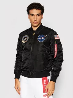 Kurtki męskie - Alpha Industries Kurtka bomber Nasa 166107LP Czarny Slim Fit - grafika 1