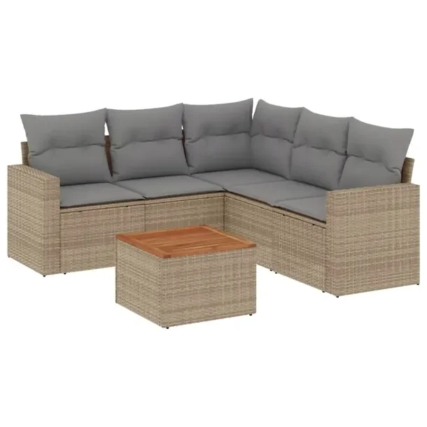 Zestaw wypoczynkowy ogrodowy beżowy, rattan PE, wymiary: 65,5x62x69 cm