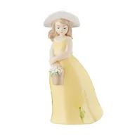 Figurki dekoracyjne - Figurka Porcelanowa Dziewczynka W Żółtej Sukni 18 cm Claudia Villa Italia - miniaturka - grafika 1