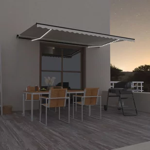 VidaXL Lumarko Ręcznie zwijana markiza z LED, 500x350 cm, kremowa! 3069222 VidaXL - Markizy - miniaturka - grafika 1