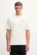 Koszulki męskie - Hummel t-shirt bawełniany męski kolor beżowy z nadrukiem 230029 - miniaturka - grafika 1