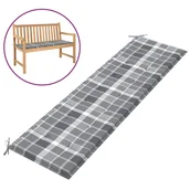 Poduszki ogrodowe - vidaXL Poduszka na ławkę ogrodową, szara krata, 180x50x4cm, tkanina 314097 - miniaturka - grafika 1