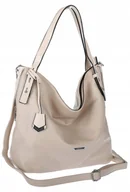 Torebki damskie - Torebka Damska Listonoszka Worek Shopper Torba na Ramię SR56 beżowa - miniaturka - grafika 1