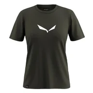 Koszulki męskie - Salewa Solid Dry T-Shirt W, Dark Olive, M - miniaturka - grafika 1
