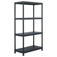 Szafy i regały magazynowe - vidaXL Regał magazynowy, czarny, 100 kg, 60x30x138 cm, plastikowy - miniaturka - grafika 1