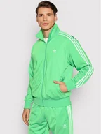 Bluzy sportowe damskie - Adidas Bluza adicolor Classics Firebird H06717 Zielony Standard Fit - miniaturka - grafika 1