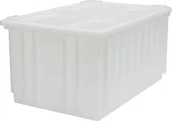 Pojemniki przemysłowe - Artech Pojemnik magazynowy z pokrywą, wym. 60x40 cm, biały, atest na kontakt z żywnością, bez uchwytów - miniaturka - grafika 1