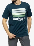 Koszulki męskie - Koszulka bawełniana męska Carhartt Line Graphic S/S T-Shirt - night blue - miniaturka - grafika 1