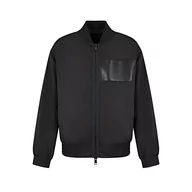 Kurtki męskie - Armani Exchange Męska kurtka bomberka, kolorowa, czarna, bardzo duża, czarny, XL - miniaturka - grafika 1