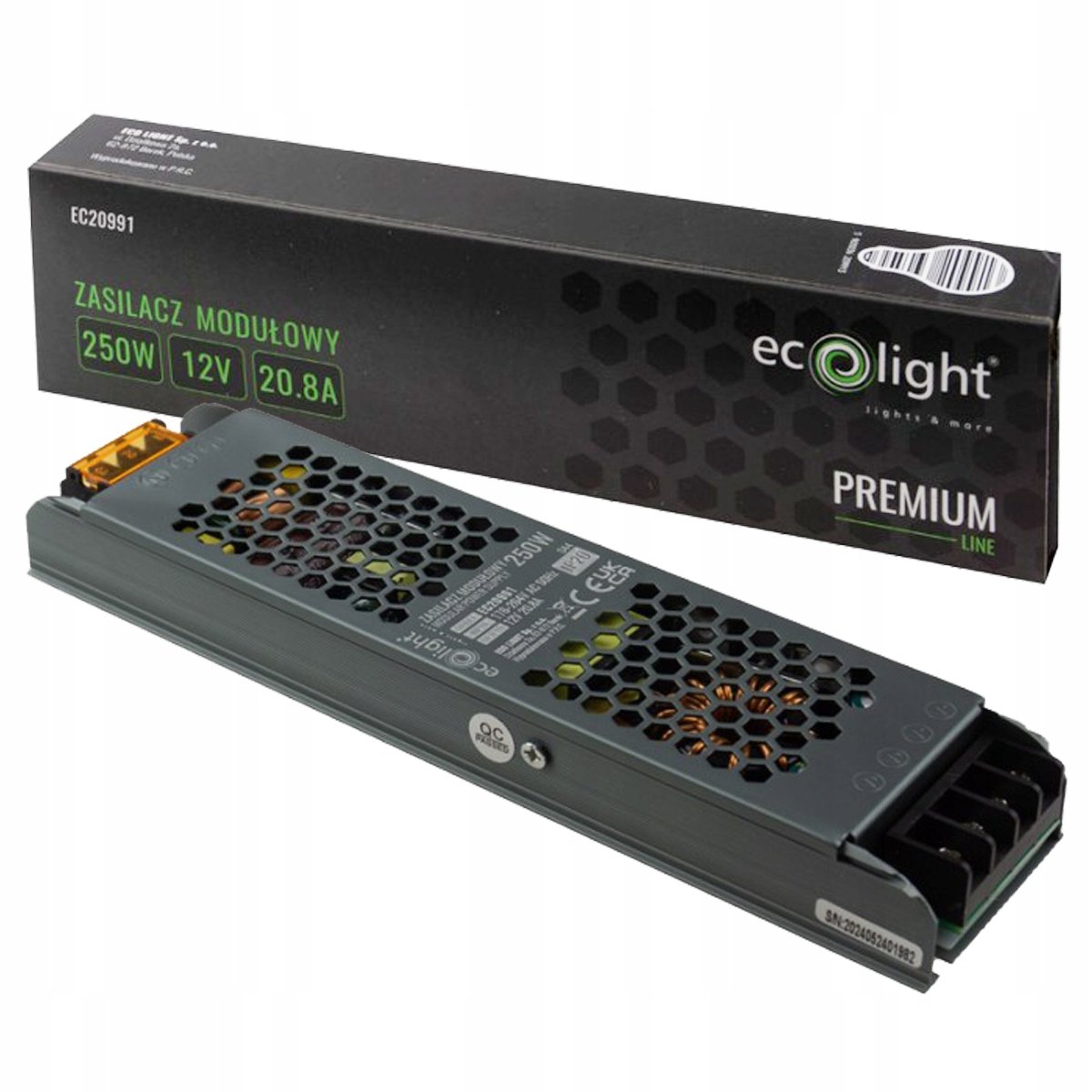 FORMAT Zasilacz Led 250W 12V Slim Premium Line Ecolight Transor Do Ledów