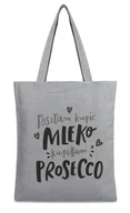 Torby i wózki na zakupy - Torba na zakupy POSZŁAM KUPIĆ MLEKO... z nadrukiem na zamek TA-32 szary - miniaturka - grafika 1