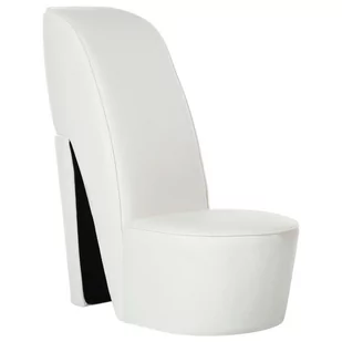 vidaXL Fotel w kształcie buta na obcasie, biały, sztuczna skóra - Fotele - miniaturka - grafika 1