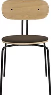 Fotele i krzesła ogrodowe - Krzesło Curious ciemnobrązowe z tapicerowanym siedziskiem na czarnych nogach - miniaturka - grafika 1