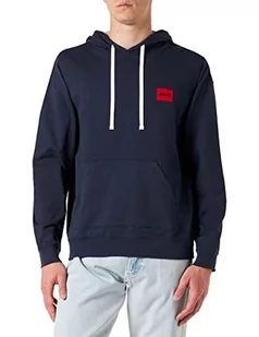HUGO Męska bluza z kapturem z logo LOUNGEW, ciemnoniebieska 405, XXL, Dark Blue405, XXL - Bluzy męskie - miniaturka - grafika 1