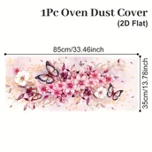 Akcesoria i części do mikrofalówek - TEMU 2D Płaski, 1 szt., Różowa Pokrywa na Mikrofalówkę z Motylami i Kwiatami, Pokrowiec na Piekarnik z Wzorem Różowych Motyli i Kwiatów, Dekoracja do - miniaturka - grafika 1