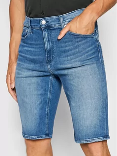 Spodenki męskie - Calvin Klein Szorty jeansowe K10K107212 Niebieski Slim Fit - grafika 1