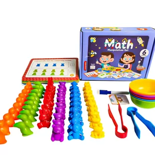 Zestaw Edukacyjny Nauka Liczenia Figurki Montessori Karty Gra Zręcznościowa - Zabawki interaktywne dla dzieci - miniaturka - grafika 1