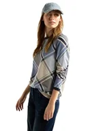 Koszulki i topy damskie - Cecil Damska koszulka z długim rękawem w kratkę, niebieski, L - miniaturka - grafika 1