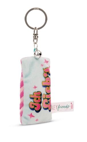 NICI Breloczek do kluczy Mini pluszowa poduszka Kocham 8 cm z dzwoneczkiem, kolorowy towarzysz do plecaka lub torby, uchwyt na klucze dla małych i dużych 62098