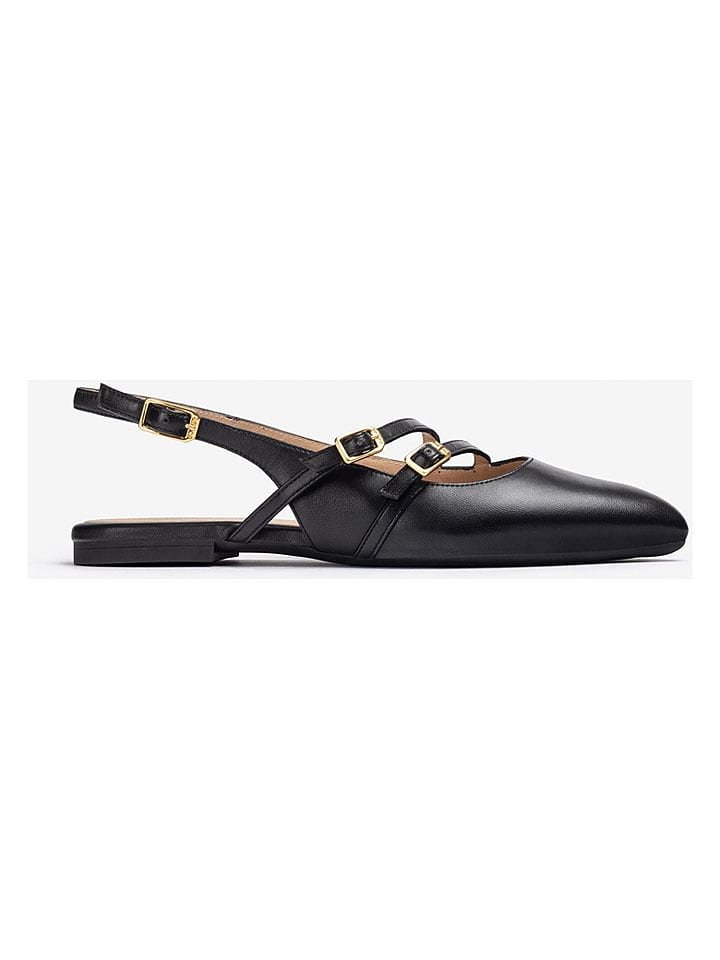 Unisa Skórzane baleriny w kolorze czarnym