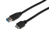 Kable USB - ASSMANN Kabel USB3.0 SuperSpeed, USB A wtyk / USB B Micro wtyk, Cu AWG 28, 2x ekranowane, dł. 1.0m AK-300116-010-S - miniaturka - grafika 1
