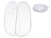 Pojemniki na zabawki - Kosz Na Bieliznę Zabawki Z Siatki Składany Biały - miniaturka - grafika 1