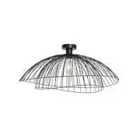 Oprawy, klosze i abażury - QAZQA Designerska lampa sufitowa czarna 60 cm - Pua - miniaturka - grafika 1