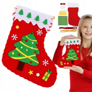 Skarpetka Świąteczna Do Szycia Zestaw Kreatywny Dzieci Prezent Mikołajki - Dekoratorstwo - miniaturka - grafika 1