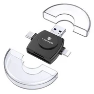 Czytniki kart pamięci - Czytnik kart pamięci Viking SD, Micro SD 4v1, OTG, s koncovkou Lightning/Micro USB/USB 3.0/USB-C - miniaturka - grafika 1
