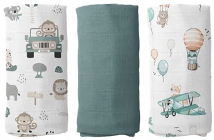 PIELUCHY MUŚLINOWE PIELUSZKI PREMIUM ZESTAW 3szt 60x75cm PRODUKT POLSKI - Pieluchy - miniaturka - grafika 1