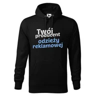 Moda i Uroda OUTLET - Bluza reklamowa męska z kapturem 320g z logo własnym nadrukiem odzież reklamowa - miniaturka - grafika 1