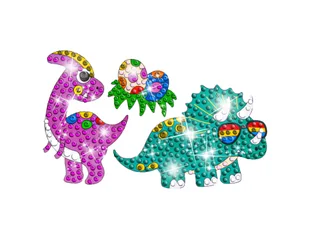 Haft Diamentowy Mozaika Diamentowa Naklejki DINOZAURY Zestaw 18 Naklejek - Rękodzieło - miniaturka - grafika 10
