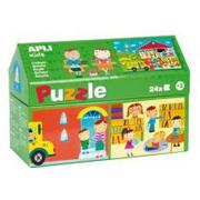 Puzzle - Apli Kids Puzzle w kartonowym domku Kids - W szkole 3+ - miniaturka - grafika 1