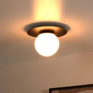 Lampy sufitowe - Lucide Lampa sufitowa Tricia, czarna, Ø 25 cm, szklana, 1-punktowa, E27 - miniaturka - grafika 1
