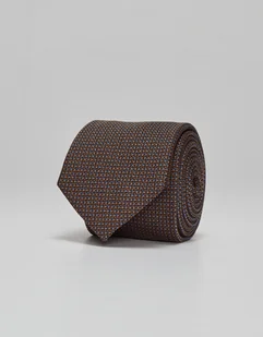 Krawat seta&cottone 73 brąz1 - Krawaty i muchy męskie - miniaturka - grafika 1