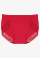 Body - Bordowe Majtki Figi z Bawełny z Koronkową Lamówką Idilea - miniaturka - grafika 1