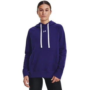 Damska bluza dresowa nierozpinana z kapturem UNDER ARMOUR Rival Fleece HB Hoodie - granatowa - Bluzy sportowe damskie - miniaturka - grafika 1