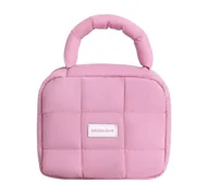 Kosmetyczki, organizery i kuferki - eCarla kosmetyczka damska pikowana kuferek z rączką KS139R Róż - miniaturka - grafika 1