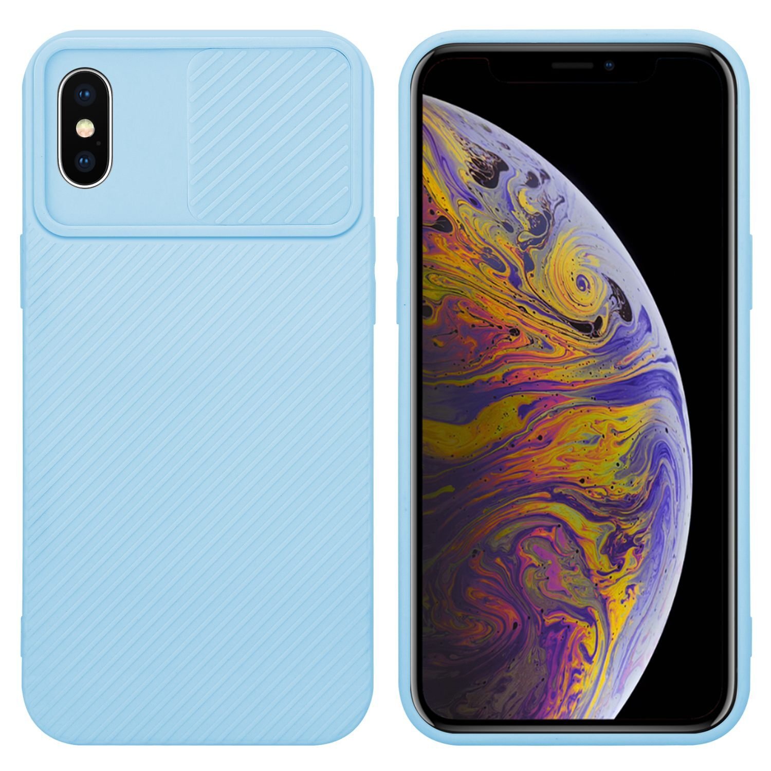 Etui ochronne Cadorabo do Apple iPhone XS MAX w kolorze niebieskim Etui na telefon komórkowy Etui TPU ochrona aparatu fotograficznego
